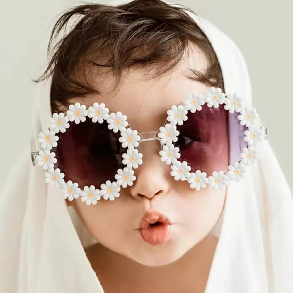 2Pcs/ Daisy Baby Sunglasses with Eyelet Bow Headband Set NWOT
